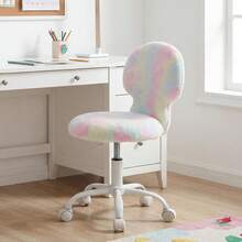 Chairus Mushroom Children's Swivel Chair In Soft Colorful Faux Fur Height Adjustable Desk Chair For Kid's Room - 粉色 - 查看 3