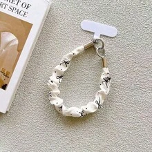 1条优雅蝴蝶结褶皱腕带，可作手机、钥匙链、CCD相机、手持设备挂绳，女士适用 - 彩色 - 查看 3