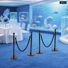 ZhdnBhnos Pcs Black Stanchion Posts, Crowd Control Barrier Set With  Velvet Ropes( FT), Stainless Steel Queue Line Divider For Events, Weddings, Hotels, Theaters, Public Areas, Black - Variant,3 - View 7
