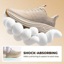 Men's Slip-On Sneakers: Hands-Free Running Shoes Athletic Cushioning For Walking, Jogging, Tennis & Gym Workouts Non-Slip Comfortable Trainers - 杏色 - 查看 3