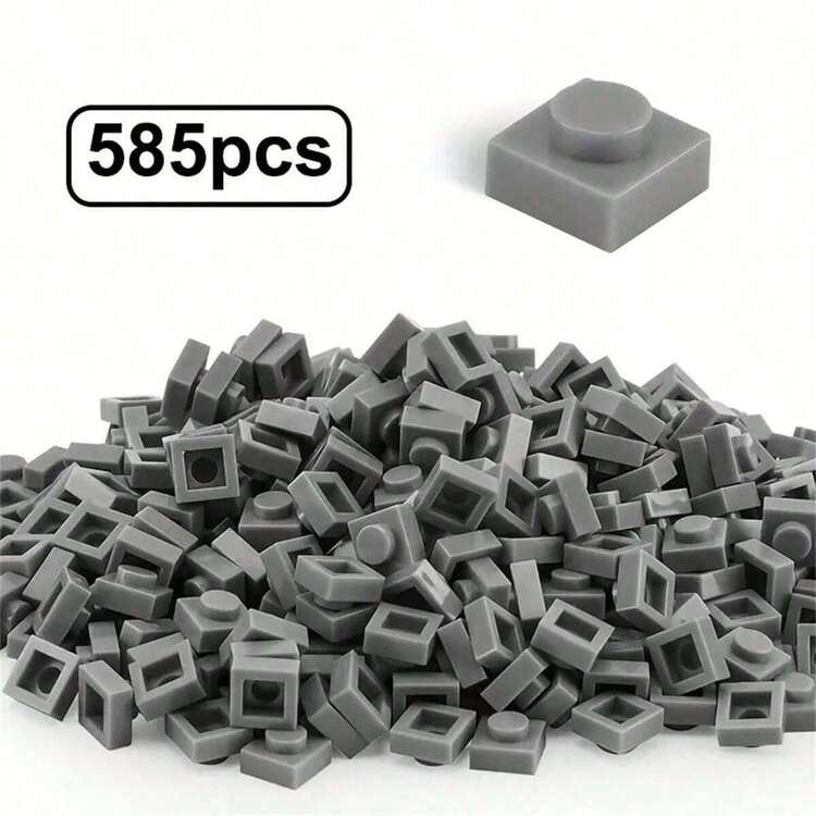 585片1x1像素积木，可扫描二维码像素砖，马赛克墙搭建，微粒基础零件，迷你建筑积木，DIY补充包，多种颜色，自由组合，万圣节/圣诞节/节日礼物 - 彩色 - 查看 3