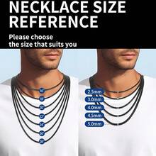 Fiusem Black Flat Box Chains For Men, 3/5mm Stainless Steel Chain Necklace, Necklaces For Men And Women 16-28 Inches - 黑色3MM - 查看 6