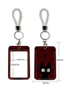 1pc ABS Red Guitar Cat Pattern Fashionable Keychain Pendant, Bag Charm, Student Bus Protector - Multicolor - View 5