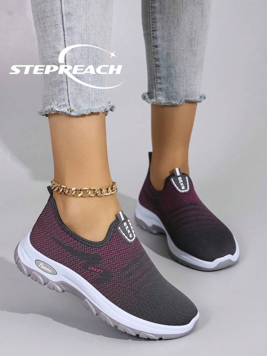 STEPREACH Giày thể thao nữ thường ngày mới, chất liệu lưới thoáng khí, thoải mái, nhẹ, chống trơn trượt, kiểu giày lái xe. - Xám - Xem 1