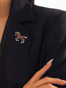 1pc Luxury English Letter Birthday & Assorted English Letter Brooch, Fashion High-End Suit Lapel Pin, Suitable For Men And Women Party/Birthday Gift Accessory - N - View 2