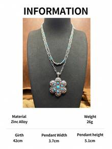 5件套复古西部风格仿绿松石珠链/铁链，绿松石西部复古吊坠项链，适合日常佩戴或作为礼物，节日项链 | 波西米亚风格 | 手工设计，波西米亚风格珠子 - 波西米亞風格 - 查看 9