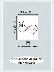 LICVIC 12-300pcs Customized Text Temporary Tattoo Stickers, Personalized Fake Tattoos, Customizable Name Tattoo Stickers, Customizable Letter Tattoo Stickers, Quote Tattoo Stickers, Wedding Temporary Tattoo Stickers, Couple Tattoo Stickers, Suitable For Anniversary, Wedding Celebration, Valentine's Day, Graduation Ceremony, Birthday Party, Ideal Gift For Him/Her, Friends, Kids, Family, Also For Decoration - Multicolor - View 15