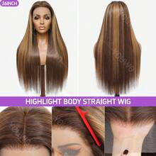 13x4 Lace Frontal Wig Brazilian Hair 180% Density Straight Lace Front Wigs Human Blended Hair HD Transparent Lace Glueless Wig Pre Plucked With Baby Hair Brazilian Virgin Wigs For Women 8-34Inch - SP4/27 - View 4