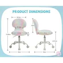 Chairus Mushroom Children's Swivel Chair In Soft Colorful Faux Fur Height Adjustable Desk Chair For Kid's Room - 粉色 - 查看 2