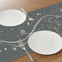 1pc Simple Gray Floral Table Runner, Flower Pattern Table Runner, Holiday Table Runner, Table Protection, Suitable For Indoor Decoration, Home Decor, And Event Decor Gift. - 72x12.99英寸 - 查看 6