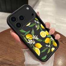 Lemon phone case suitable for  17 16 16E 15 14 13 12 11 Pro Max 17 Air 16 Plu silicone all inclusive protection anti slip and anti fall soft case - SKU1-limón - Ver 4