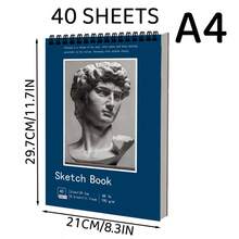 9 x 12 英寸素描本，顶部螺旋装订，1 包 40 张（68 磅/100 克/平方米），无酸艺术素描本，绘画书写纸，适合成人、初学者和艺术家使用 - 白色 - 查看 16