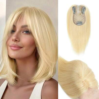 3x4 Inches BaseTopper Włosy Human Hair Toppers With Clips One Piece Toppers For Women Daily For Thin Hair