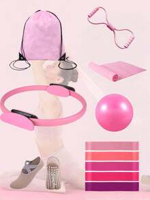 普拉提瑜伽健身套装，家用健身器材套装，女士瑜伽套装，家庭健身器材，运动训练套装，适合家庭锻炼使用 - 彩色 - 查看 11