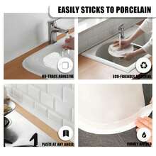 1-Piece White Sealant Tape - Self-Adhesive & Waterproof | Instant Stick-On Bathroom Seal Strip | Suitable For Floor Tiles, Wallpaper, Toilets, Bathtubs, Shower Wall Edges | Quick & Easy Installation In Minutes | Ideal For Sealing Gaps, Preventing Leaks & Enhancing Bathroom Hygiene - 白色 - 查看 4