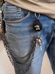 1pc Fashion Street Punk Hip Hop Dance Denim Waist Chain Pants Accessory - Multicolor - View 1