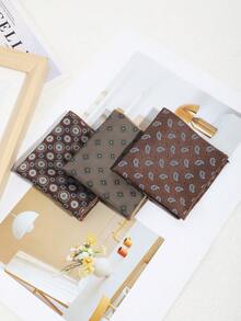 1件时尚复古百搭男士精致腰果/格子/花卉图案口袋巾/手帕，休闲配饰，适合搭配领带、参加派对、旅行