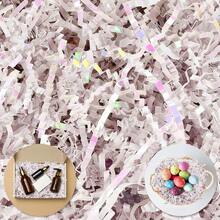 Shredded Paper For Gift Baskets, Crinkle Paper Filler, 1/2LB (8 Oz) Crinkle Cut Papers Shred, Bridesmaid Engagement Gift Boxes Bags Filler, Tissue Gifts Basket Fillers, PacFKing Grass Confetti,DiamondWhite - 鑽石白 - 查看 1