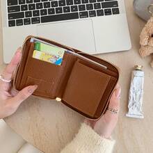 时尚荔枝纹PU多功能零钱包 女士短款钱包 独特日式零钱包 女士钱袋 迷你钱包 小钱包 可爱钱包 旅行必备证件夹 身份证夹 - 彩色 - 查看 2