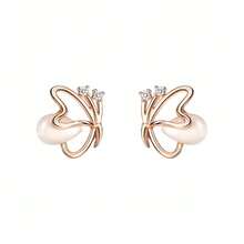 925 Sterling Silver Butterfly Ear Cuff With Cat Eye Stone Earrings, Minimalist & Versatile, Low Allergy - Cat-eye Butterfly Earrings - View 5