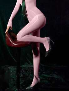 纯色高弹修身连体紧身裤，不易勾丝，性感女孩派对必备 - 彩色 - 查看 8