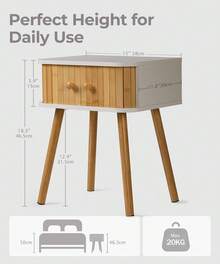 Boho Nightstand, Mid-Century Modern Nightstand, Bedroom Nightstand, Bedside Storage Table, Girls' And Women's Bedside Table, Suitable For Dormitories, Home, Offices - 15,8" x 11,8" x 21,7" - Xem 3