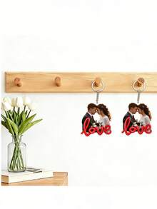 Customized Photo Keychain, Personalized Acrylic Keychain, Couple Customized Keychain, Photo Keyring, Valentine's Day Gift, Birthday Gift, Anniversary Gift - Multicolor - View 5