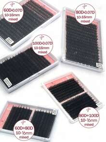320PCS 100D Faux Mink Eyelashes Cluster Lashes 0.07mm D Curling 10-16mm Mix Natural Eyelashes Extension 3D Russian Strip Volume Individual Eyelash Cluster Makeup Tools(60D 80D Lash Individual Cluster)