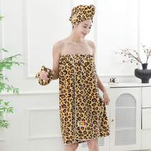 Women's Printed Robe, Kimono, Long Robe, Loungewear, Bathrobe, Bathrobe & Skirt Set (Shower Cap + Headband + Skirt) For Bathroom, Pool, Travel, All Seasons - Multicolor - View 21