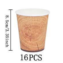 7/9英寸树桩一次性餐盘套装，派对餐盘，一次性纸盘，纸杯，餐巾纸，适用于婚礼、订婚、生日、婚宴餐具 - 彩色 - 查看 14