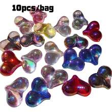 时尚简约亚克力彩色爱心珠DIY发饰，装饰材料，百搭日常佩戴，送朋友的好礼物