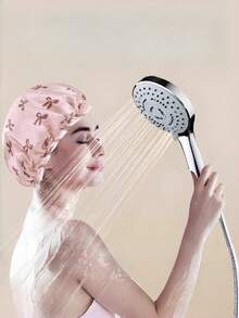 2pcs Reusable Waterproof Shower Cap, Sleep Cap, Bath Cap, Hair Protection Cover, Elastic Hair Band, Sleep Hat, Valentine's Gift, Home Beauty Daily, Travel Accessory, Spring Festival, Waterproof Head Cover - Multicolor - View 5