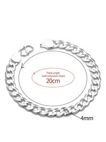 1pc Simple 4mm Car Flower Side Chain Bracelet S925 Sterling Silver Exquisite Casual Women Jewelry Gift Birthday Gift Party Gift New Year's Gift Valentine's Day Gift