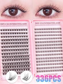 MEM 168片D型卷翘自然睫毛嫁接套装,168片睫毛簇套装,9-12毫米精致睫毛嫁接,包含胶水、封口胶和睫毛嫁接镊子,可在家DIY嫁接 - 黑色 - 查看 5