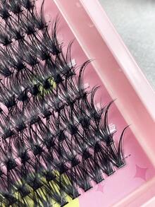 Zestaw 240 szt. kępek rzęs typu D Curl, wodoodporny zestaw do samodzielnego przedłużania rzęs, pęseta do rzęs, zestaw do przedłużania rzęs (zestaw 50D-9-16Mix) - Czarne - Zobacz 5