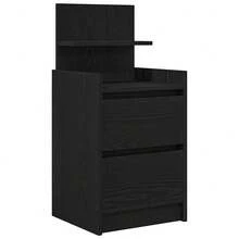 vidaXL Table de chevet avec 2 tiroirs noir 38x34x80 cm - Noir - Voir 11