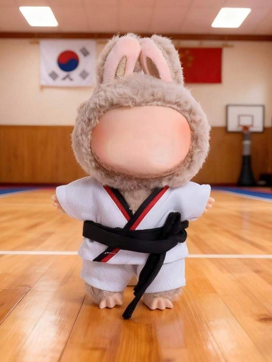 1 Set Doll Clothes For 1st/2nd Generation, Ceramic Doll, Bucket Hat And Denim Overalls - Multicolor - View 1