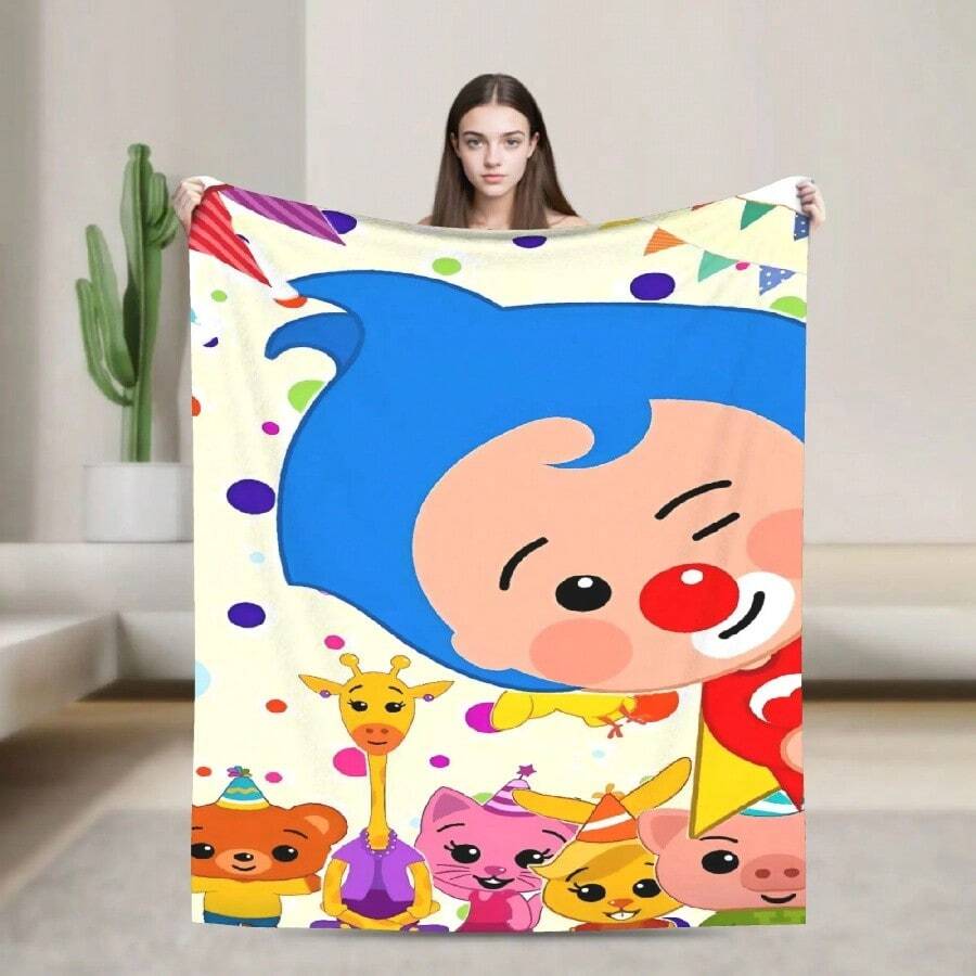Cute Cartoon P-Plim Blanket S Adults  Flannel Throw Blanket For Living Room Warm Custom Quality Bedspread Gift(7).Jpg - trắng - Xem 1