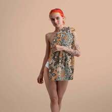 波西米亚风超柔软微纤维沙滩巾 - 超强吸水、速干针织面料，饰有花卉图案 - 长方形，轻便柔软，防沙，适合露营、户外活动、海滩旅行和泳池使用