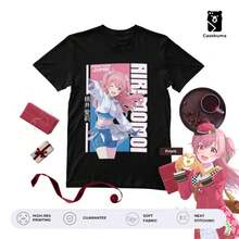 Fan Art Anime T-Shirt Casekuma| Project Sekai MORE MORE JUMP!Vocaloid Merch| Airi Momoi Tee| Proseka Idol Gift - Happy Everyday - màu đen - Xem 1