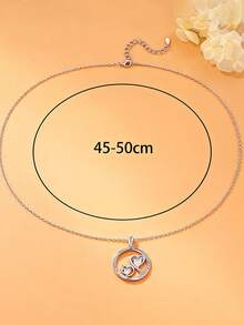 1pc Minimalist Double Heart Pendant Necklace, Fashionable Women's Heart Necklace, Versatile For Daily Wear, Valentine's Day & Holiday Gift - Necklace 0087 - View 2