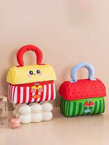 Cute & Thick House-Shaped Makeup Bag, Large Capacity Makeup Organizer Bag, Compartmentalized Storage Bag, Can Be Used As A Gift, Children's Gift, Zipper Closure, Soft Handle, Portable Toiletry Bag - Multicolor - View 10