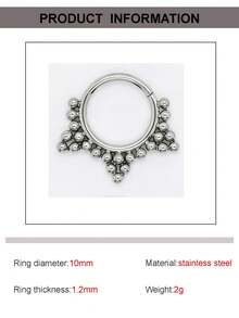 Hypoallergenic 316L Surgical Steel Nose Ring Septum Jewelry - 16G Hoop Earrings, Inlaid With CZ Zirconia, Suitable For Ear Cartilage/Helix Piercings | Unisex Body Jewelry Gift Set (Silver/18K Gold Plated), Women's Nose Rings, Nose Piercings, Septum Jewelry, Fake Piercings, Nose Studs, Imitation Piercings