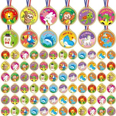 36 Pcs Award Medals Gold Plastic Award Medals Motivational Stickers Teacher Reward Stickers School Supplies Sports Party Classroom Motivating And Potty Training Awards Motivational