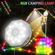 8m Fairy Lantern - RGB Camping Lights String, Portable Garden Lighting, With 3 Modes (Flashing/Slow Flashing/Steady) For White Light And String Lights, IP44 Waterproof, Suitable For Yard, Garden, Camping Tent Decor, Room Decor, Christmas Decor, Also An Ideal Gift - RGB Light - View 3