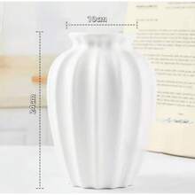 1pc Bohemian Style White Plastic Vase | Lightweight And Portable, Suitable For Floral Display In Living Room And Weddings | Modern Minimalist Design, Globally Popular Home Decor Flower Vase - Multicolor - View 12