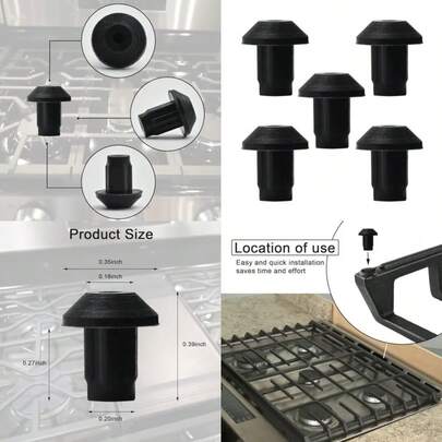 5 Pack 814383 814323 Gas Stove Grate Feet Fits For  Range Gas Range Burner Grate Rubber Foot Pad Replacement