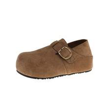 Zapatos de Moda de Suela Gruesa que Aumentan la Altura 2025 Otoño Invierno Nuevos Retro Versátiles Suela Suave de Dos Maneras de Uso Cobertura Completa Zapatos - Camel - Ver 6