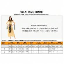 Disfraz de Cleopatra para adultos, vestido largo dorado + chal collar, disfraz para fiesta de carnaval, actuación en el escenario, disfraz de baile de máscaras - De las mujeres - Ver 6
