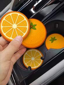 2pcs Cute Fruit Pattern Car Cup Holders, Multi-Style Anti-Slip Cup Mat For Car, Home, Office Desk - 2PCS - View 6